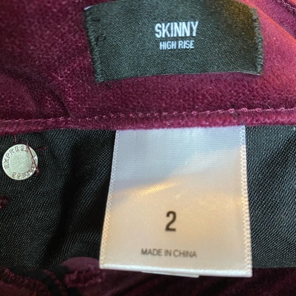 Express NWT High Waisted Skinny Velvet Pants - Picture 10 of 10